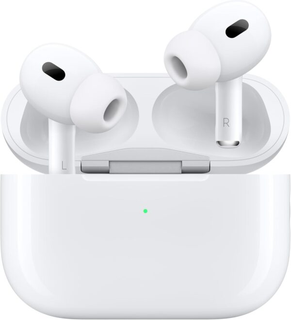 Apple AirPods Pro 2 Wireless Earbuds, Bluetooth Headphones, Active Noise Cancellation, Hearing Aid Feature, Transparency, Personalized Spatial Audio, High-Fidelity Sound, H2 Chip, USB-C Charging